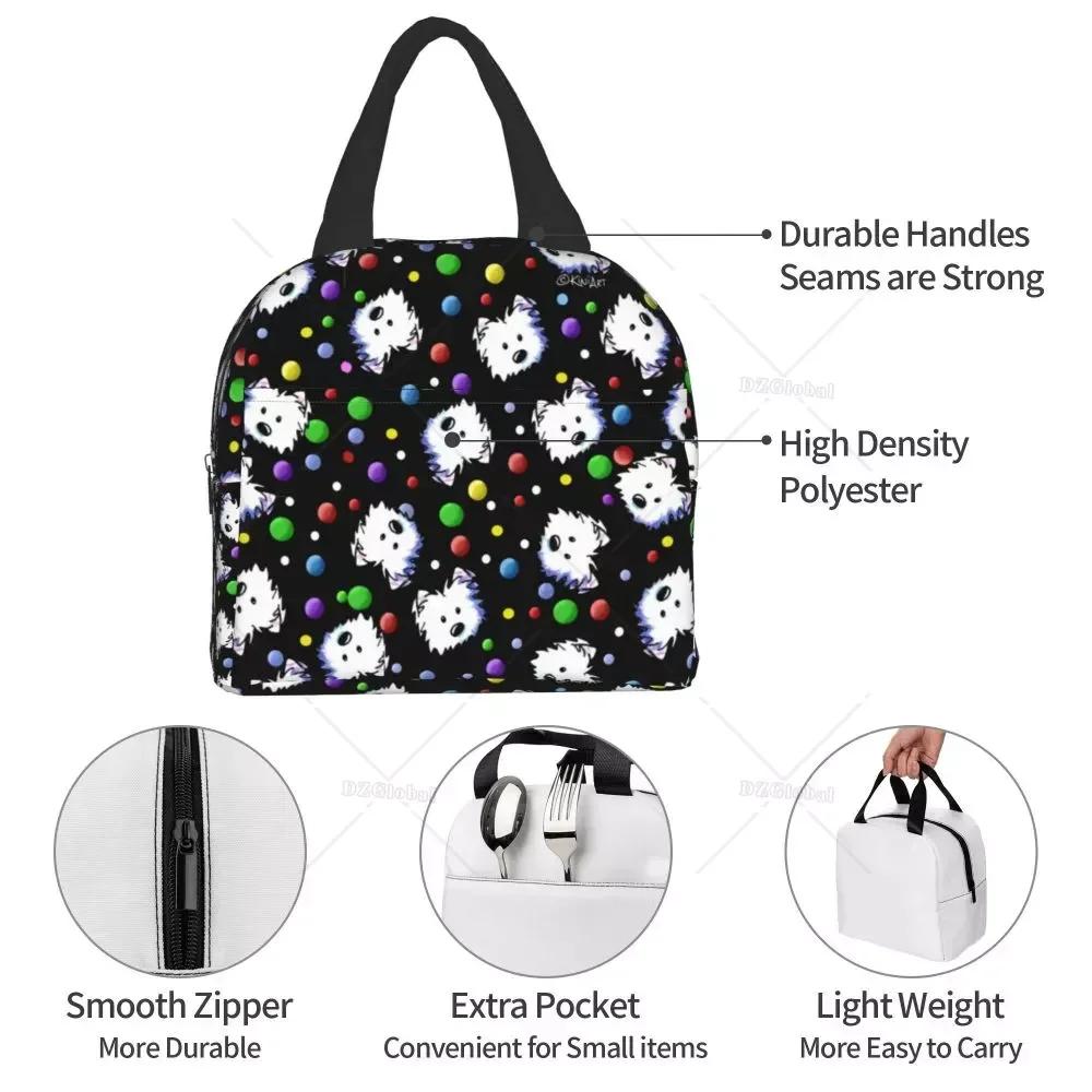 West Highland Terrier Dog Insulated Lunch Bag for Women Pet Westie Portable Cooler Thermal Bento Box Camping Travel Picnic Bags
