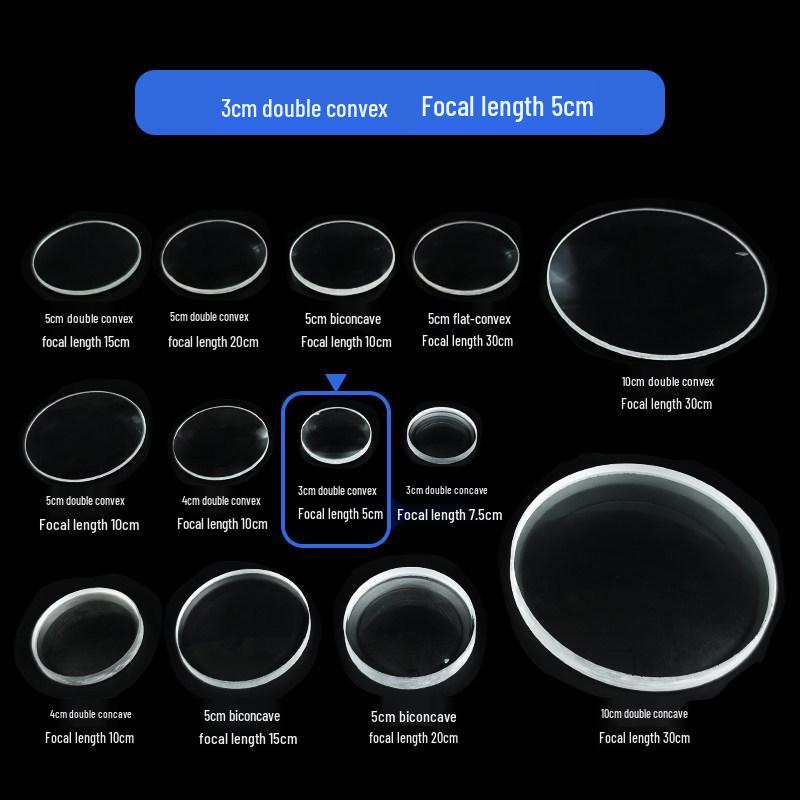 Physical Optics Set: Triangular Prism, Convex/Concave Lenses & Mirrors, Magnifying & Reducing Glasses