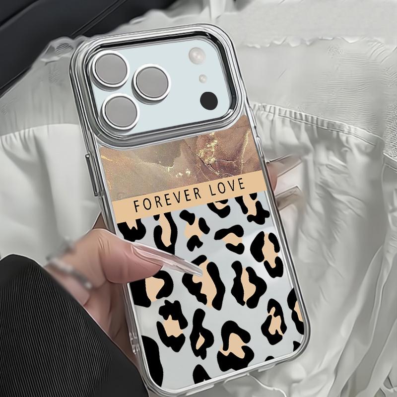 Leopard Print Case For iPhone 17 18 Pro Max Plating Lens Frame Clear Soft Phone Cover For iPhone 16 15 14 13 Pro Max 17E