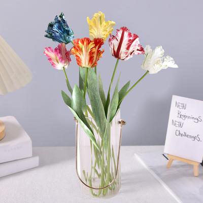 Künstliche Tulpe, realistische Kunstblume mit Blättern, pflegeleicht, Kunsttulpe für Heimdekoration, Hochzeitsfeier, Tischdekoration