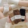 Thickened Socks Women's Winter Fleece Twist Mid-socks Solid Color Home Warm Sleeping Stockings Home Travel Clothing