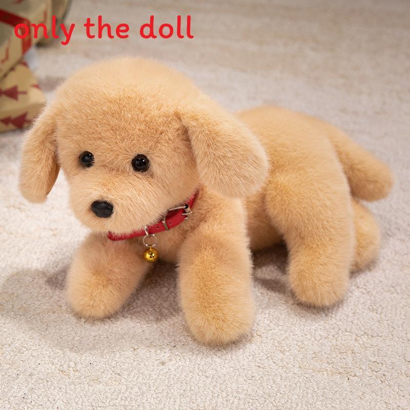 Soft Labrador Plush Doll With Bell Collar Decoration For Children And Nap Time