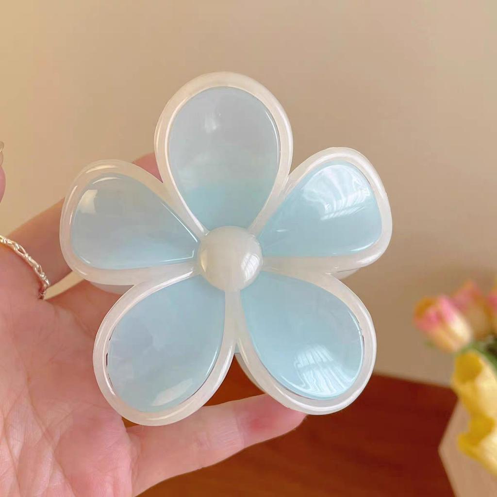 European Jelly Color Flower Claw Clip - Summer Beach Hair Accessory