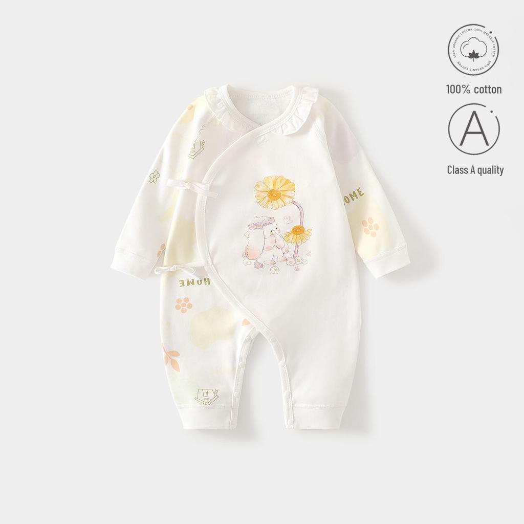 Newborn Long Sleeve Cotton Romper - Spring/Autumn Style for Baby Crawling & Outings