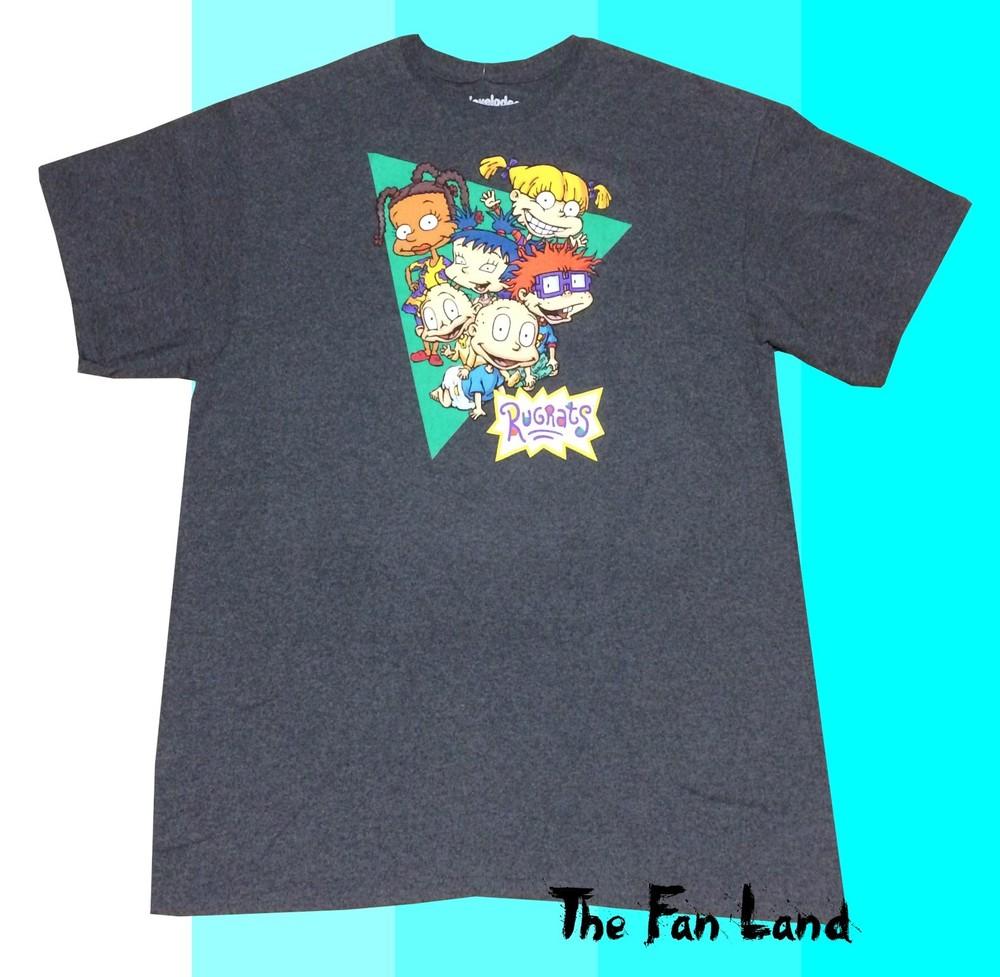 Новая мужская унисекс футболка Nickelodeon Rugrats Crew Cast, угольно-серая, винтажная, ретро XXXL