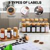 8/12pcs Glass Spice Jars with Label Bottles Bamboo Seasoning Containers Shaker Lids with Empty Spice Jars Storage Containers Set