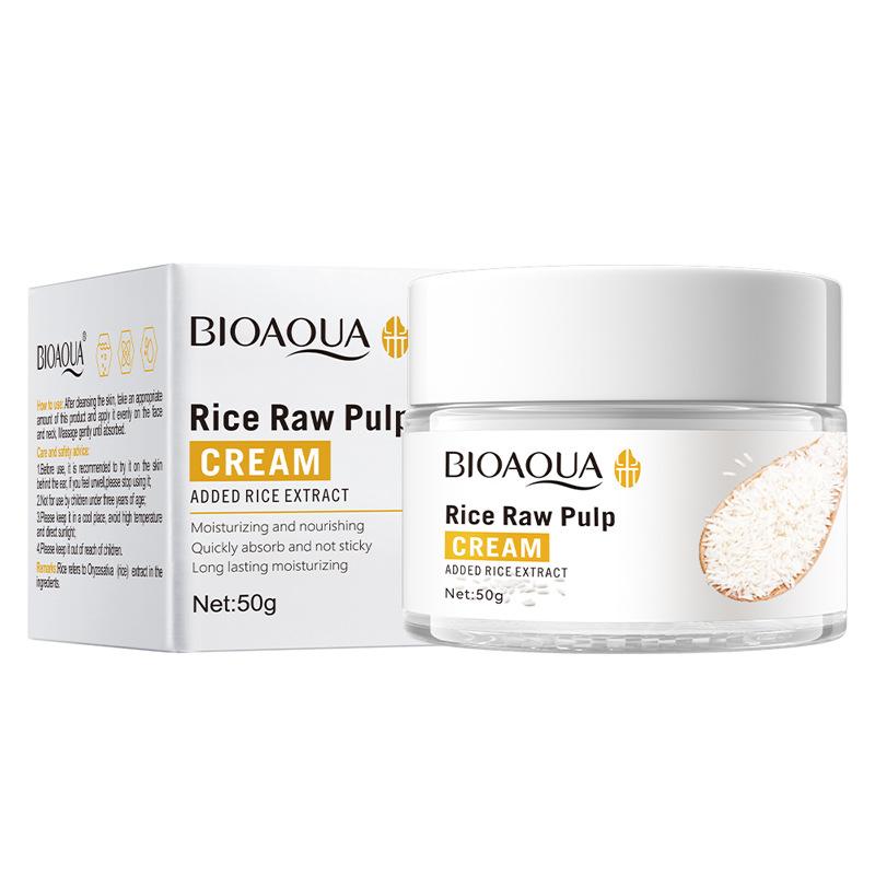 BIOAOUA Crème Hydratante Rajeunissante Rafraîchissante au Lait de Riz