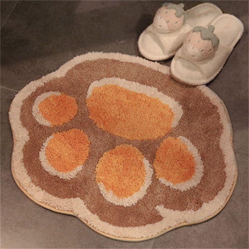 Cartoon Cat's Paw Carpet Non-slip Water-absorbent Bathroom Bedroom Floor Mats Home Decoration Feet Pads Cute Fluffy Rugs Ins