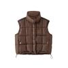 European cotton-padded vest female Hong Kong style pu leather splicing jacket autumn and winter new Hong Kong style student vest top