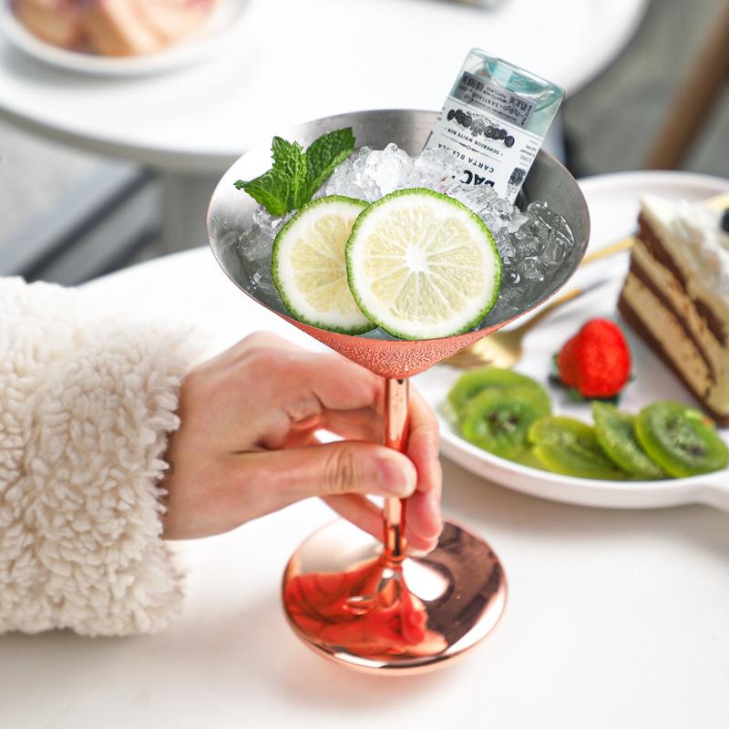180ml Stainless Steel Wine Glass Cocktail Goblet Red Wine Martini Creative Metal Wine Glass Champagne Cup For Bar Restaurant