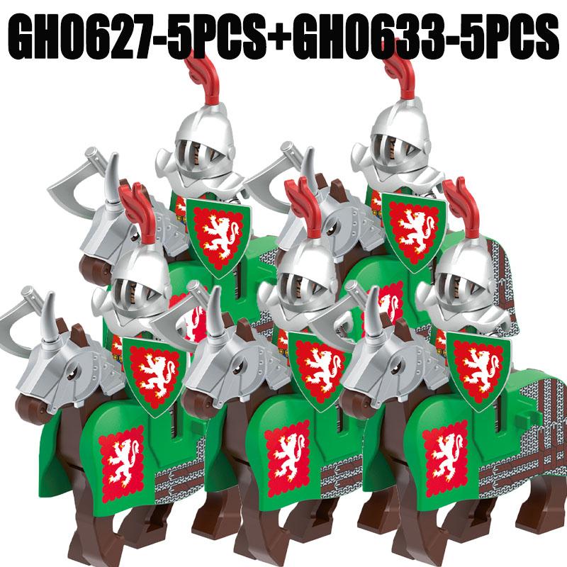 Medieval Military Europe King Soldier Figures Building Blocks Castle Lion Knight Sword Infantry Weapon Warrior Bricks Toys Gifts