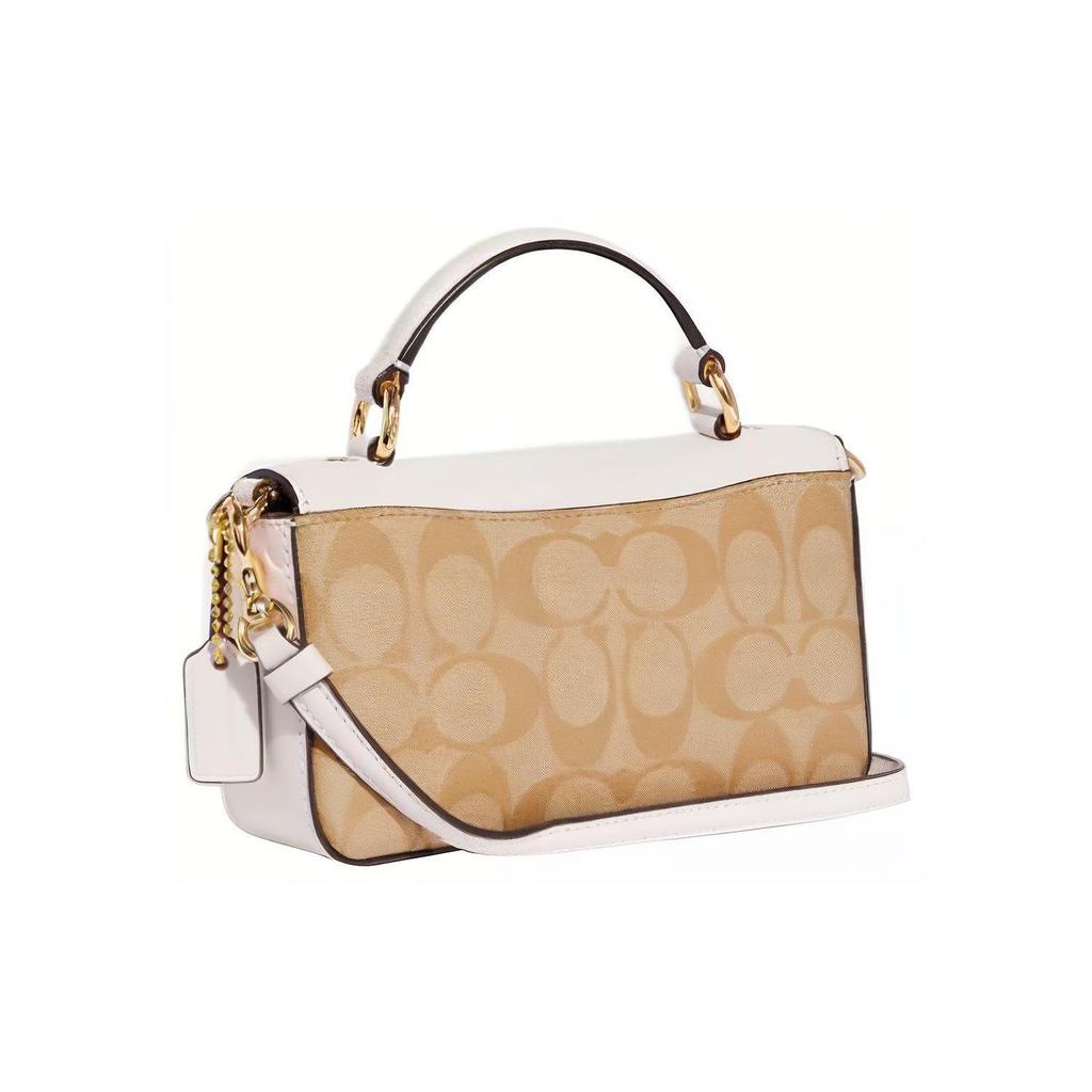 COACH Cow Leather Handbag, Shoulder Bag, Crossbody Bag Small Women's Khaki & Chalk White CC340-IMOTV