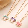 Lotus Pendant Necklace Enamel Lotus Flower Necklace Oriental Style Elegant Twist Chain Necklace Jewelry Gift for Women And Girls