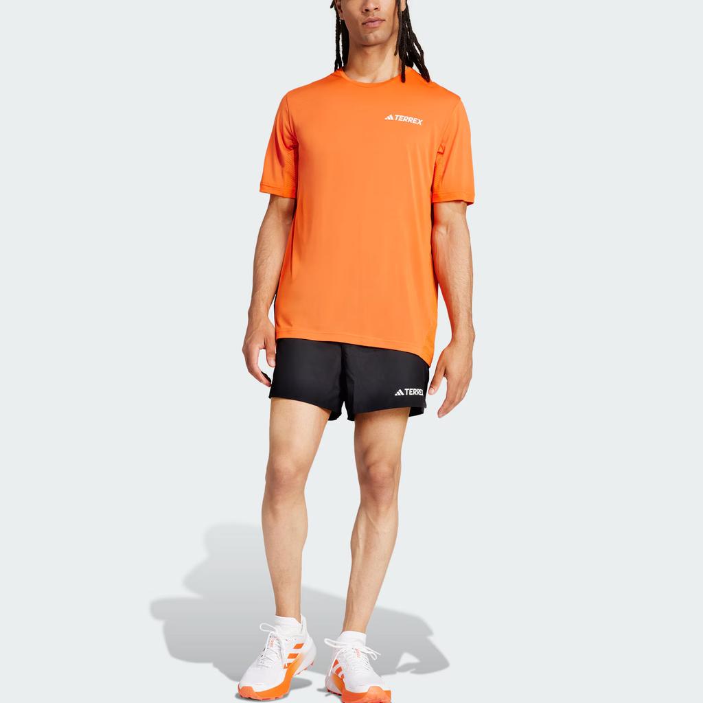 Adidas Terrex SS25 Xperior Outdoor Quick-Dry Cool Trail Running Crew Neck Short Sleeve T-Shirt Men Tops Half-Impact-Orange JN8136