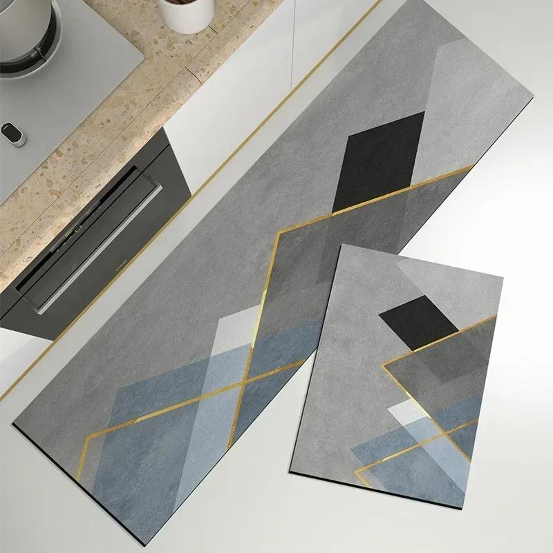 

Kitchen Rugs Non-slip Waterproof Floor Mat Oil-proof Pvc Carpet Home Decoration Anti-slip Leather Rug Alfombra De Cocina 50x80cm