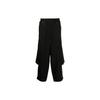 Layered Stitching Design Solid Color Nine-Point Casual Pants Men Bottoms Black HB3463