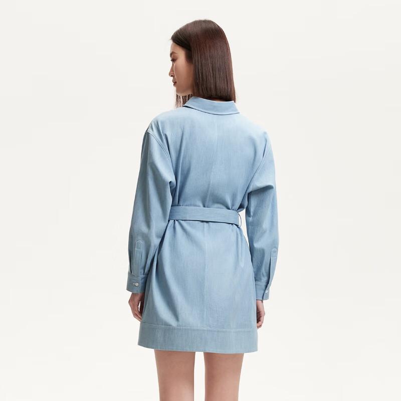 VEROMODA Women's Lyocell Cotton Belted Shirt Dress