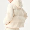 Fila Fusion Embroidered Logo Solid Color Warm Thick Hooded Down Jacket Women Outerwear White T11W142908F-IV