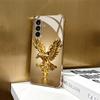 Golden Eagle Wings Glass Phone Case Suitable for Samsung Galaxy S26 S25 S24 S23 S22 S20 FE/Ultra/Plus Four Corner Anti Drop Case