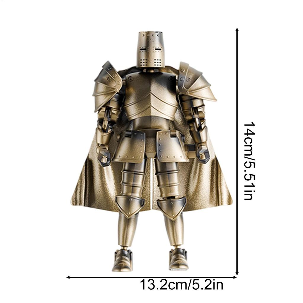 Action Figure Multi-Jointed Multi-Jointed Medieval Knight Full Body Model Flexible Statue Movable Figurine with 360 Degree