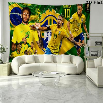 Neymar Jr Art Wall Tapestry Aesthetic Wall Hanging Printed Fabric Blanket Decorative Tapestries for Bedroom Living Room Home Decor