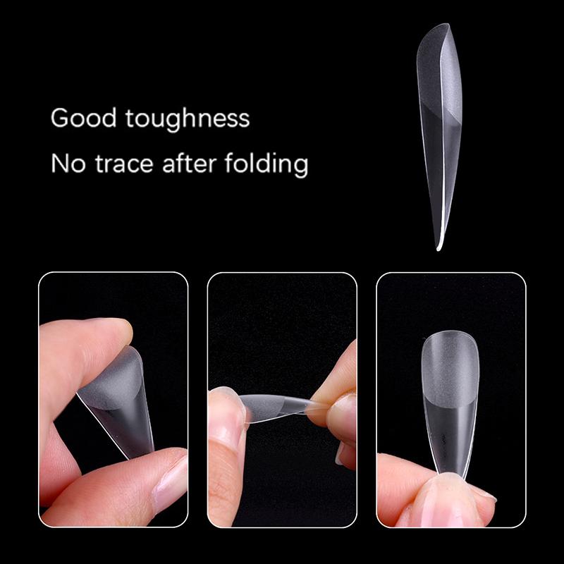 1Bag Gel Nails Extension System False Nail Full Cover Sculpted Clear Matte Fake Nail Tips Quick Building Nail Manicures Tool