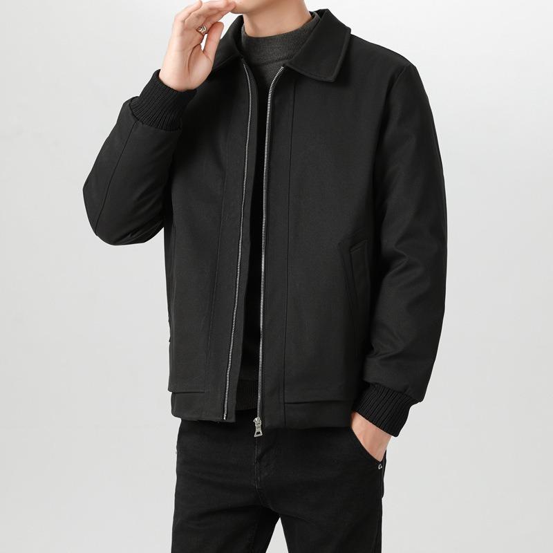 % White Duck Down Jacket Men's Winter New Business Dress Loose Lapel Casual Jacket