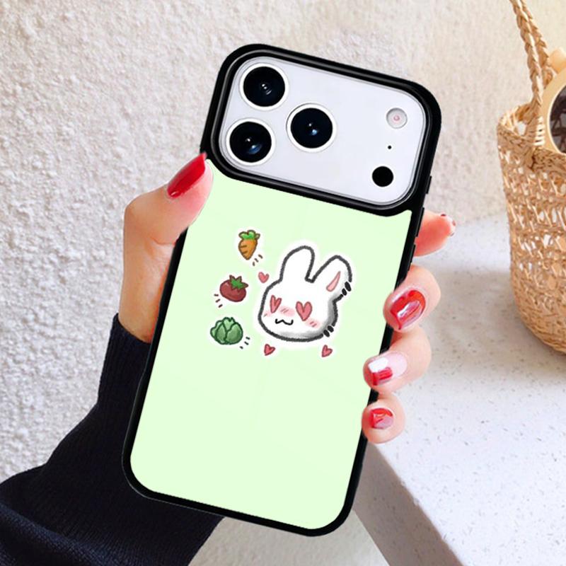 VEGANE ZITATE Hase LIEBE GEMÜSE Handyhülle Für iPhone 17 Air 16 15 14 13 12 11 Pro Max Plus
