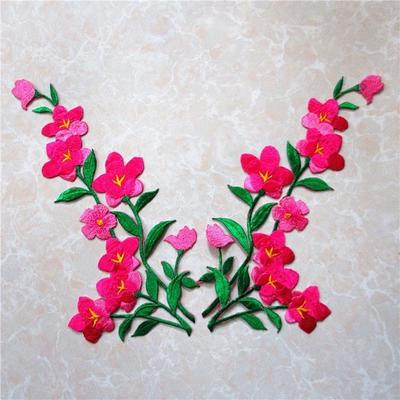 Nice Blue Flower Patch Embroidered Iron On Patches for Clothing Sticker Garment Appliques DIY