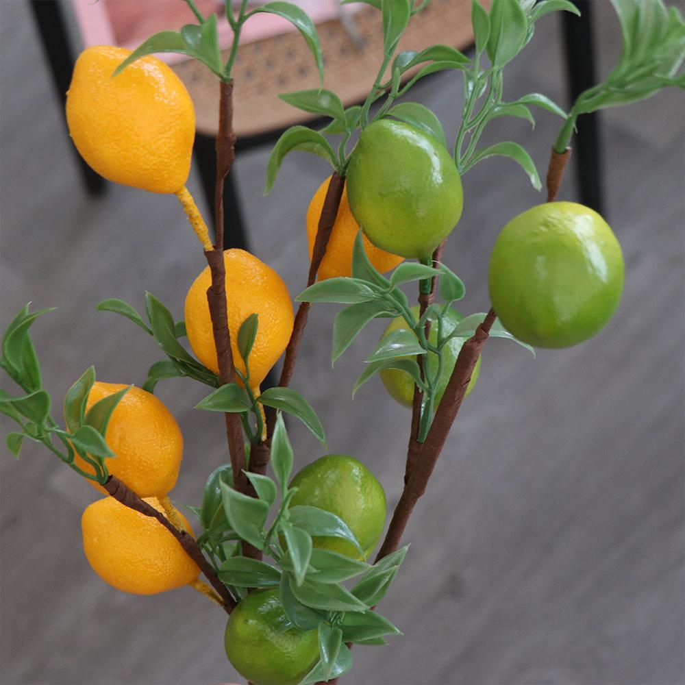 Green Plants Artificial Lemon Branch Plastic Fake Plants  Restaurant Hotel Decoration