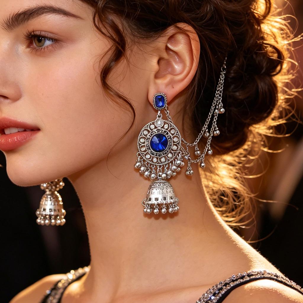 European and American Retro Ethnic Style Earrings, Long Fringed Ear Chains, Exotic Indian Style, Luxurious Temperament, Fringed Earrings for Women