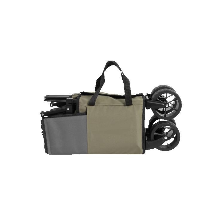 Chariot pliant, chariot pliant avec roues tout-terrain, chariot de jardin robuste avec poignée réglable (vert militaire)