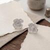 3.0 Thick Silver-Plated French Retro Floral Earrings - High-End Designer Brushed Luxury for Women
