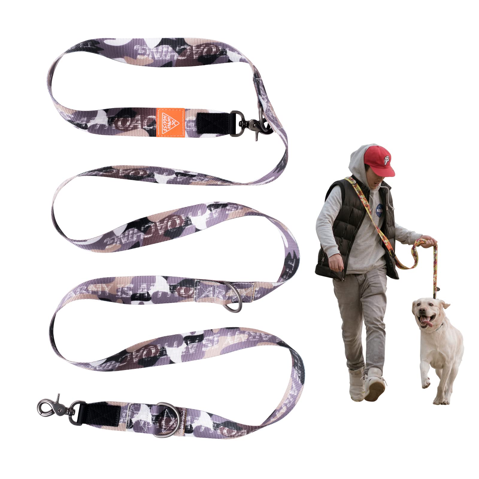 

JC HOUSE Multifunctional Dog Safe for Multiple Super Wide 250cm for Large Durable Pet Supplies Leash, Hands-Free, Shoulder/Waist Belt, Adjustable,