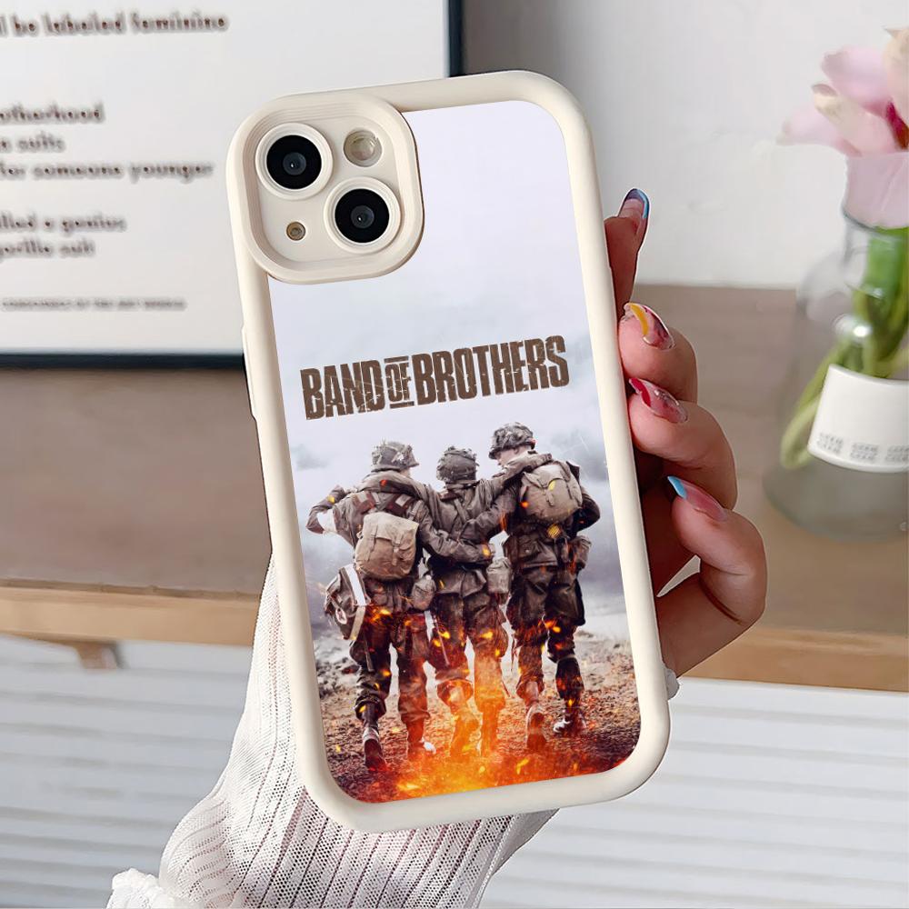

Band of Brothers Phone Case for iPhone 17 16 15 14 13 12 11 Air Pro Max Plus White Soft TPU Shockproof Cover iPhone 14
