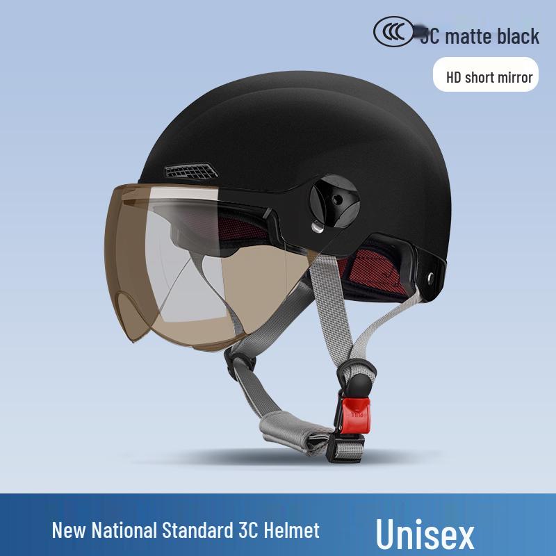 Certified 3C Electric Motorcycle Helmet: Retro, Breathable, All-Season, Lightweight for Men and Women