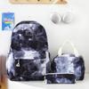 Dreiteiliges Rucksack-Set Nylon Grundschüler Tie-Dye Schultasche Damen Rucksack mit großem Fassungsvermögen mit Lunchtasche