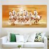 Seven Horses Running In Sand Canvas Painting Wall Art Sunrise Horse Group Posters and Prints for Living Room Wall Decor Cuadros