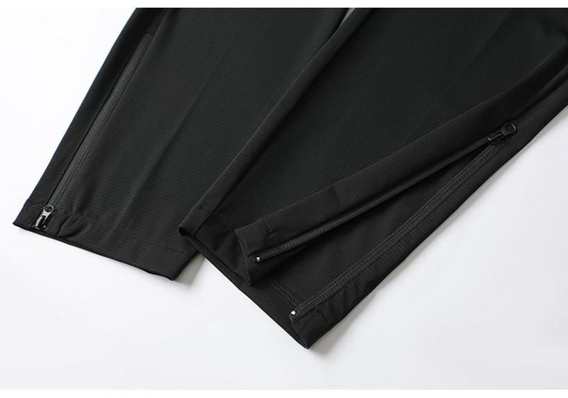 2024 Men's Quick-Dry Sports Pants: Casual, Zippered, Straight Leg for Running & Fitness