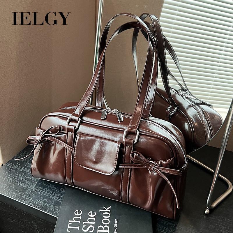 Ielgy Retro Portable Commuter Bag Niche Underarm Bag Simple Large-Capacity Shoulder Tote Bag