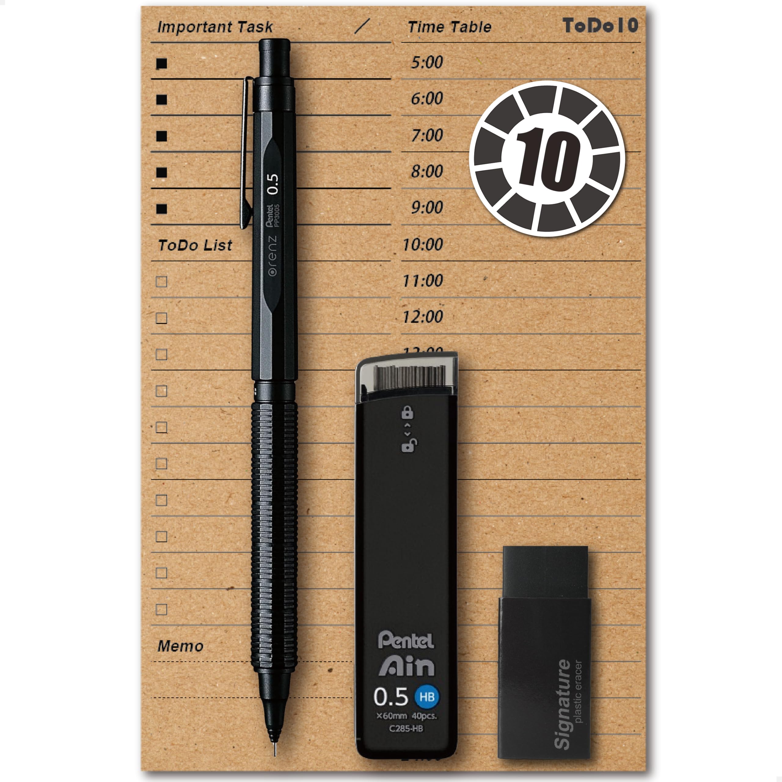 

Pentel Разработайте набор канцелярских принадлежностей для учебы на 10 дней до экзамена Orenz Nero [Набор YaruBen] - привычка! 5 частей (Популярная серия, 0.5 (черный))