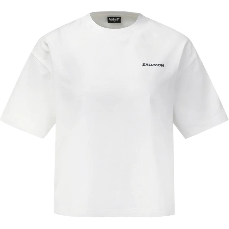 Salomon Letter Drop Shoulder Loose Fit Pullover Round Neck Short Sleeve T-Shirt Women Tops D00669 S