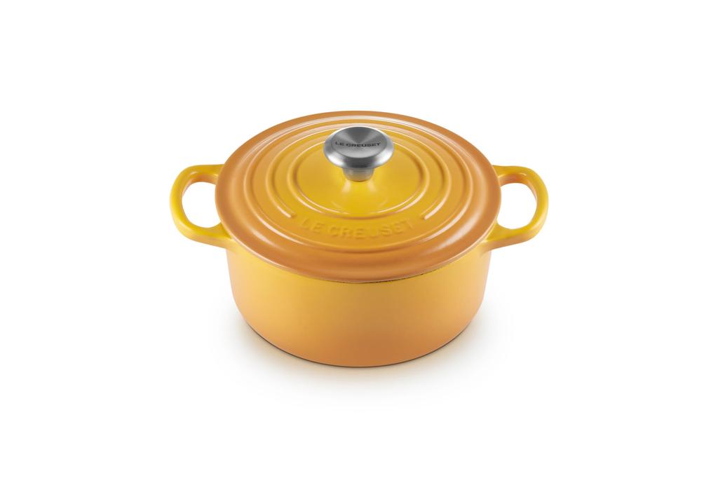 Le Creuset Enameled Cast Iron Pot Signature Cocotte Ronde 18cm Nectar Stainless Steel Knob Oven Dishwasher Safe