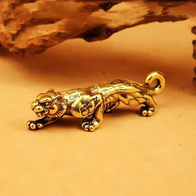 Brass Tiger Tally Calligraphy Brush Rest Holder Retro Ornament