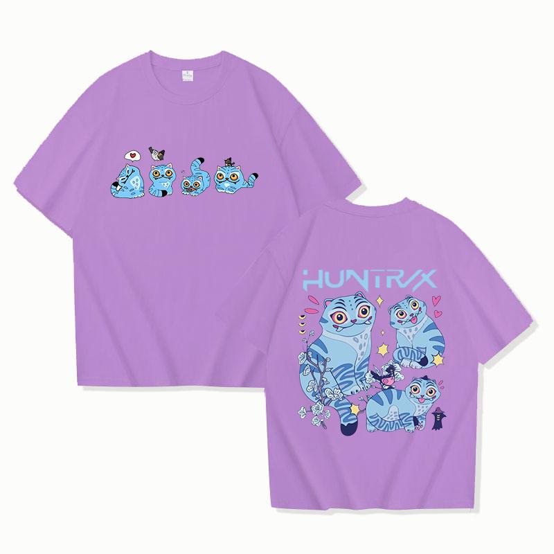 New Derpy Tiger Kpop Demon Hunters Print T Shirt Women Men Short Sleeve Tops Tees Summer Fashion Loose Casual T-shirt