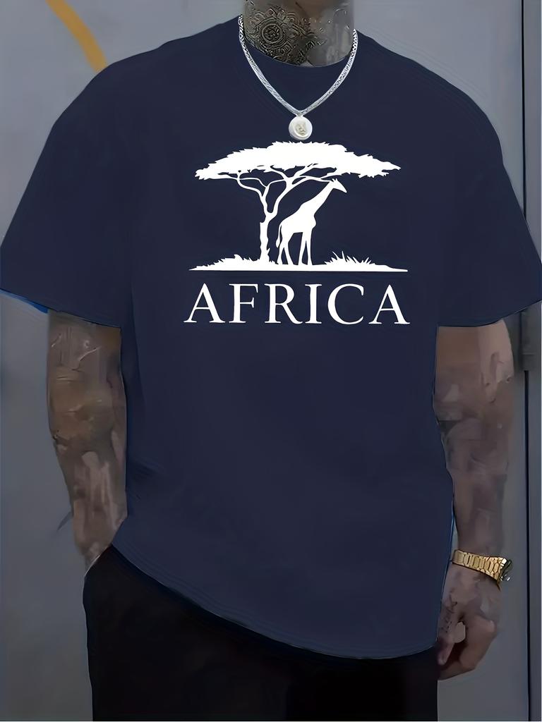 Giraffe Funny Graphic Print Men TShirt Cotton Oneck shortsleeved Tee Casual Unisex Tshirts Oversized streetwear TShirt Tops