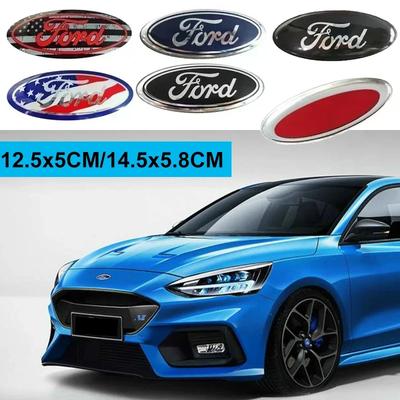 IHSB5 ABS for Escape Kuga Fiesta Ranger Mondeo Fusion Edge Focus Mustang Car Front Logo Rear Trunk Emblem Sticker Accessories