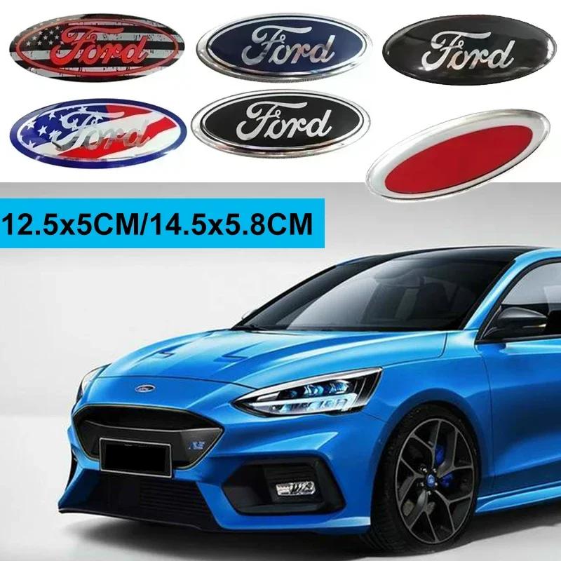 YSMJ1 ABS for Ford Escape Kuga Fiesta Ranger Mondeo Fusion Edge Focus Mustang Car Front Logo Rear Trunk Emblem Sticker Accessories