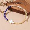 Crucifix Beaded Bracelet Bohemian Style Wristband Multicolor Crystal Beads Bangle For Women Casual Accessories