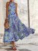Women's Summer Sleeveless Print Slim Fit Midi Dress